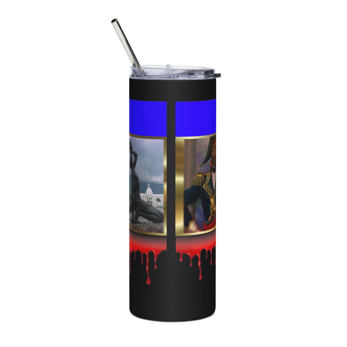 Ayiti 20oz Stainless Steel Tumbler — Haitian Flag & Citadel Design