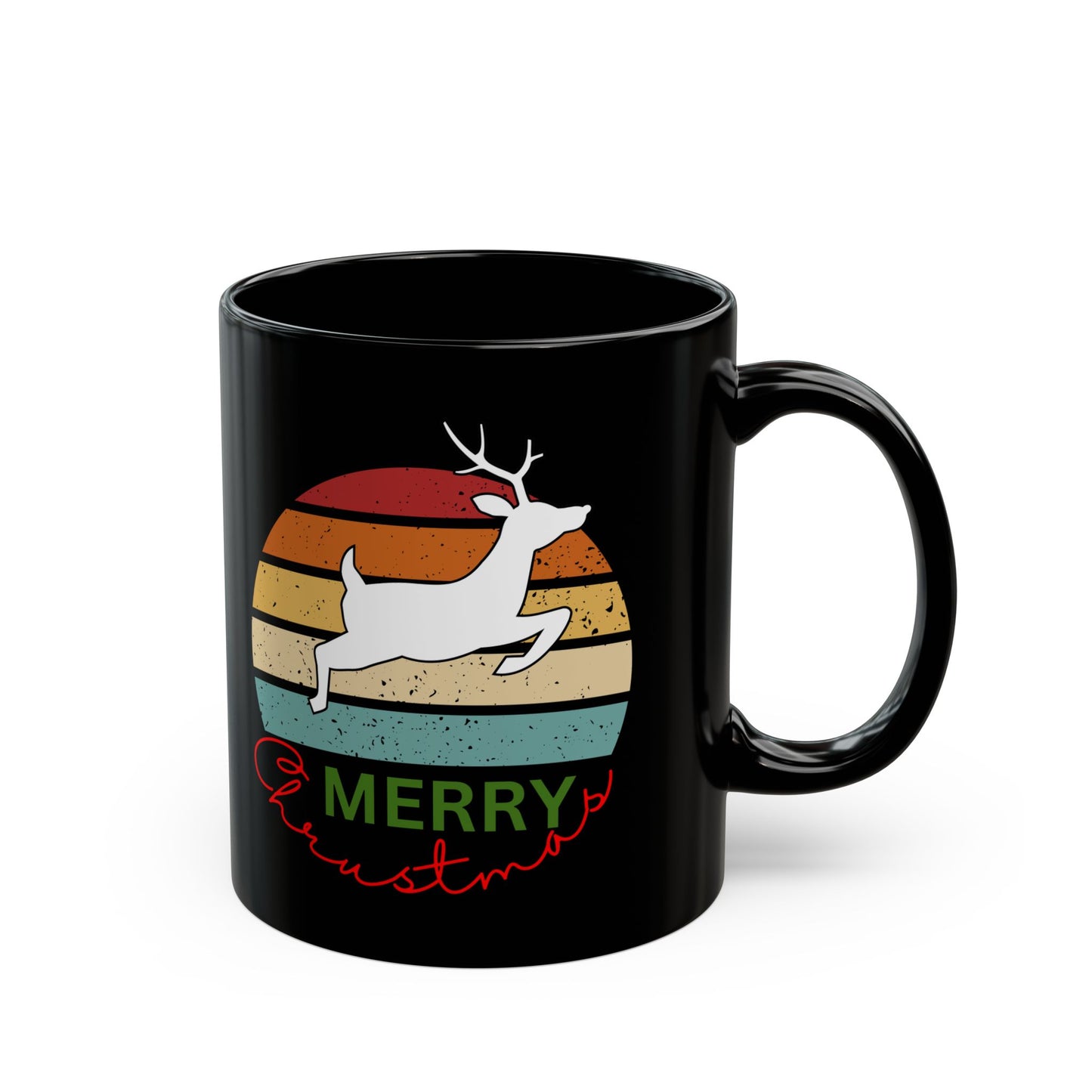 Deer run Christmas, Black Mug (11oz, 15oz)