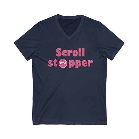 Scroll stopper Unisex Jersey Short Sleeve V-Neck Tee