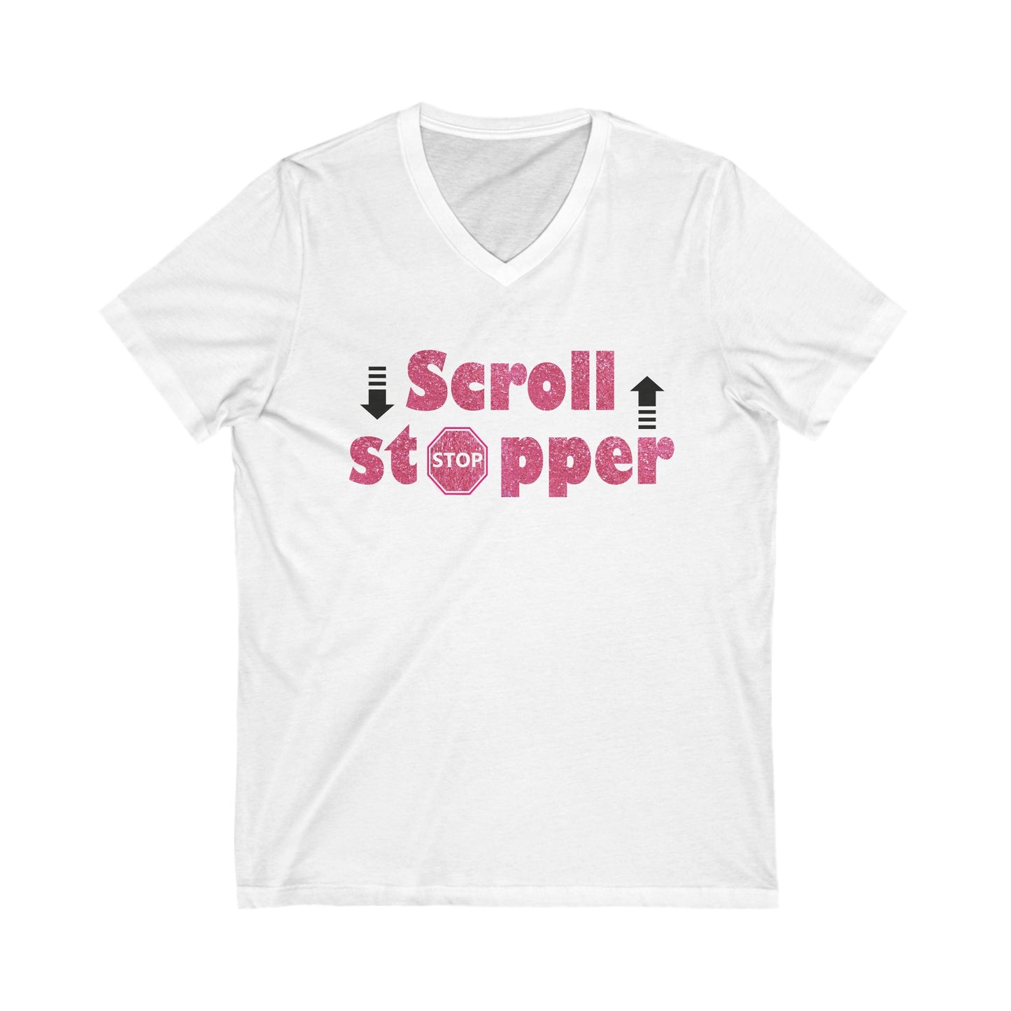 Scroll stopper Unisex Jersey Short Sleeve V-Neck Tee