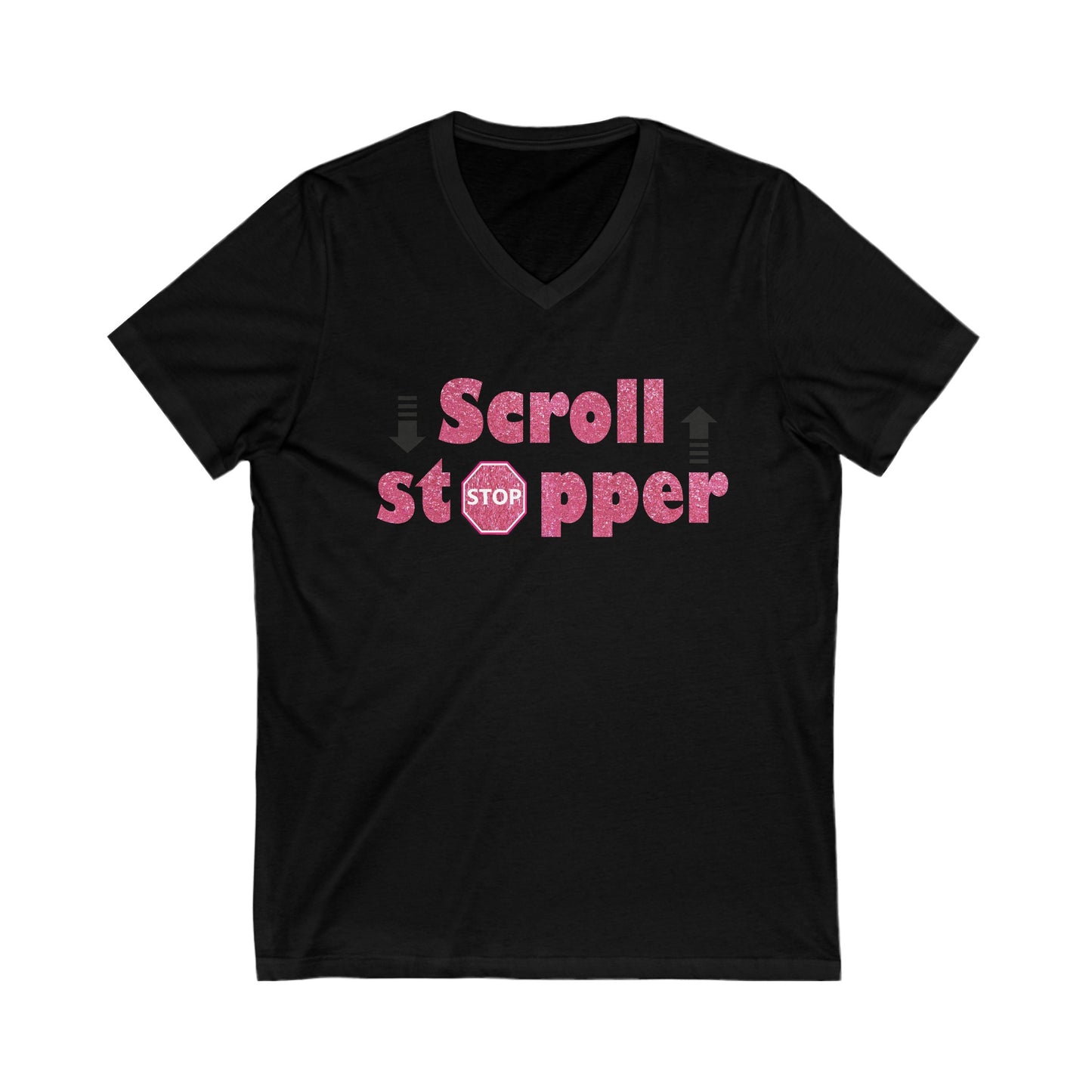 Scroll stopper Unisex Jersey Short Sleeve V-Neck Tee