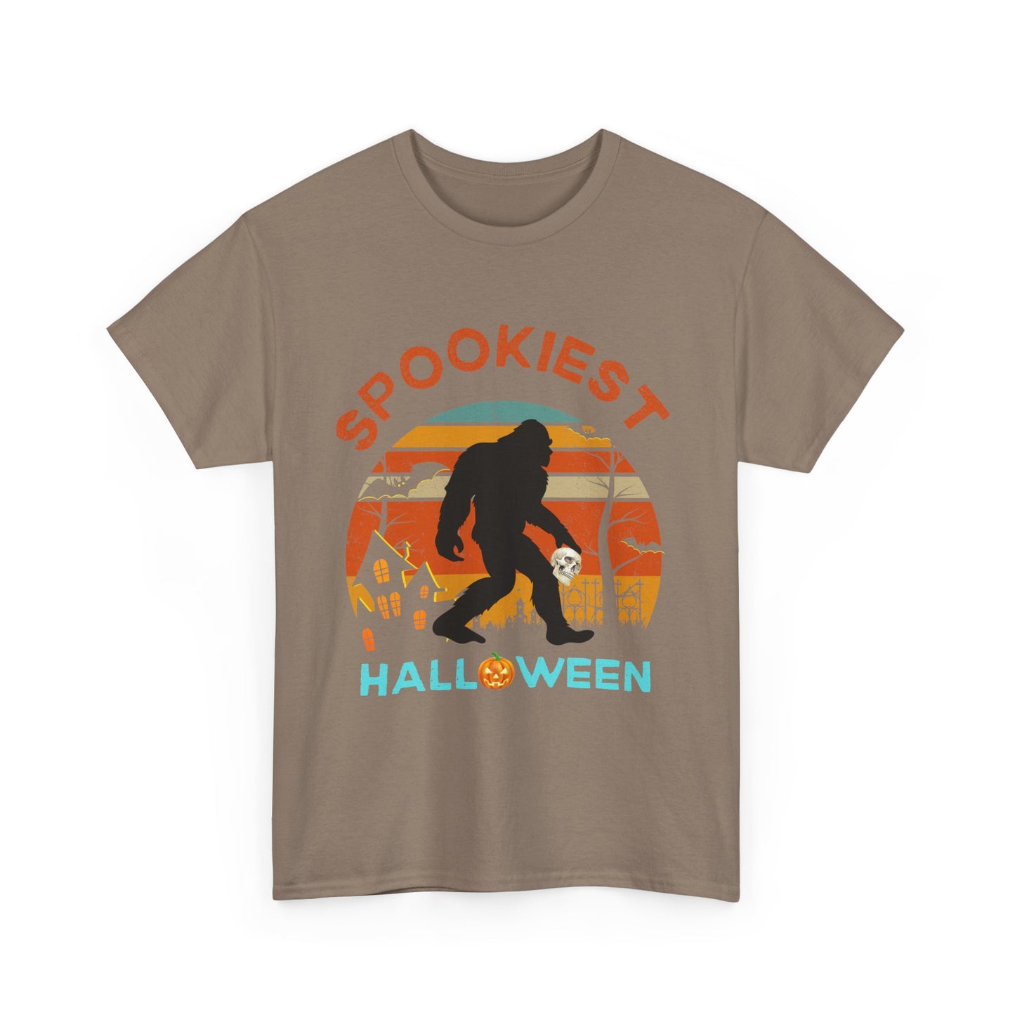 Halloween shirt with big foot carrying skull