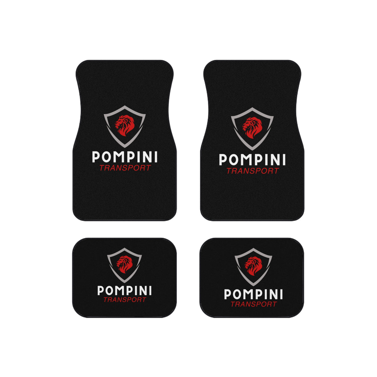 PompiniTransport Luxury Logo Car Mats (Set of 4) — Ismalaire Transport Emblem