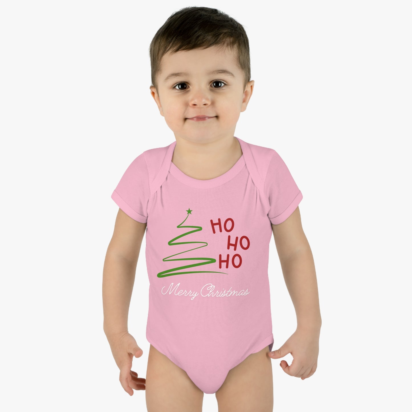 Ho ho ho, Merry Christmas. Infant Baby Rib Bodysuit