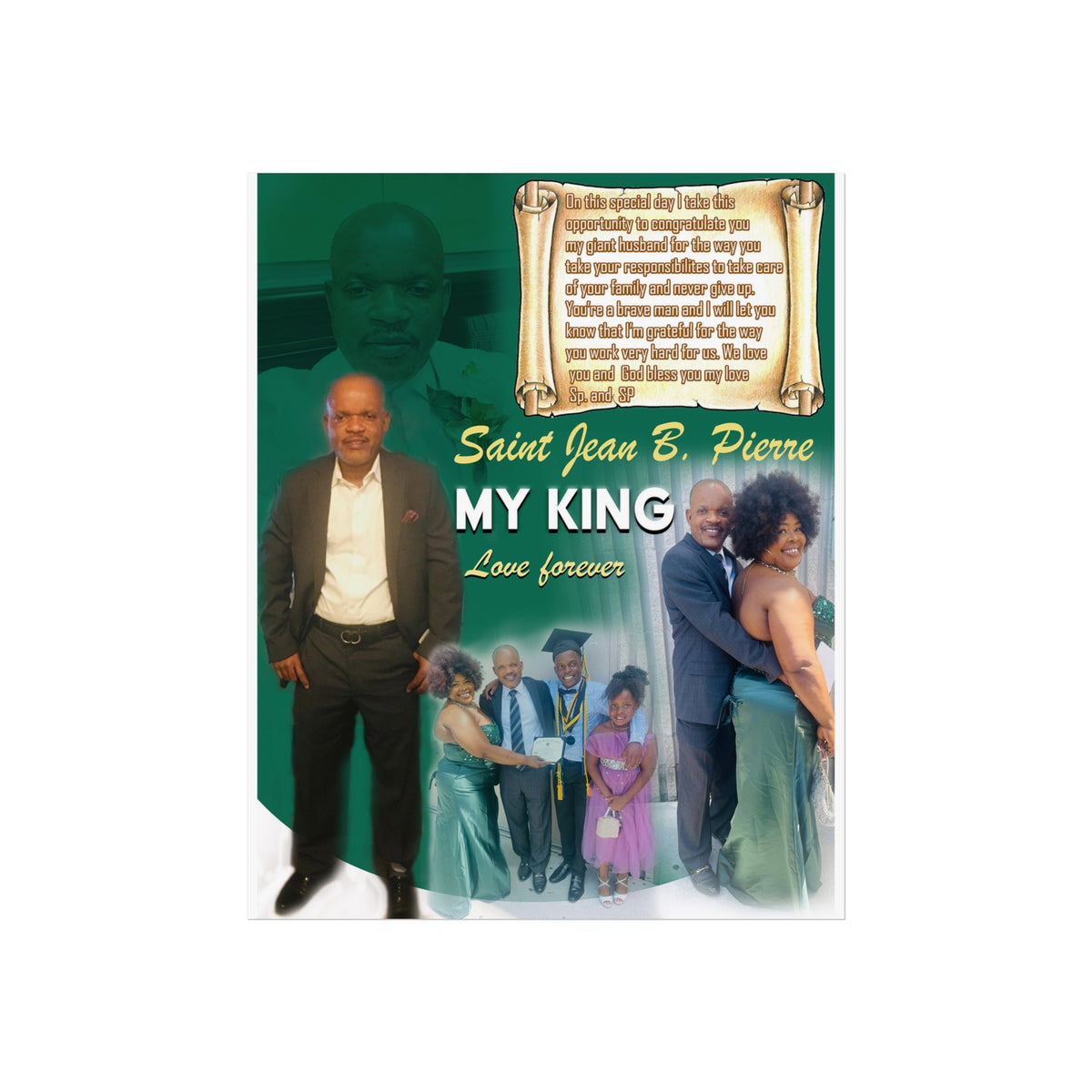 My King Fine Art Poster, Memorial Wall Art, Personalized Tribute Print, Family Legacy Decor, Sentimental Gift