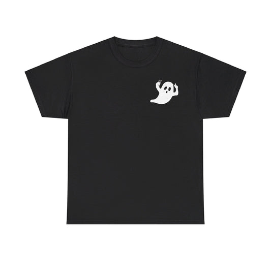 pocket Halloween Ghost selfie ( 1 Last Ghost Selfie ) Unisex Heavy Cotton Tee