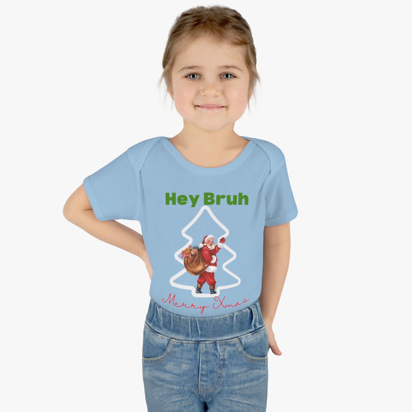 Hey Bruh Merry Christmas. Infant Baby Rib Bodysuit