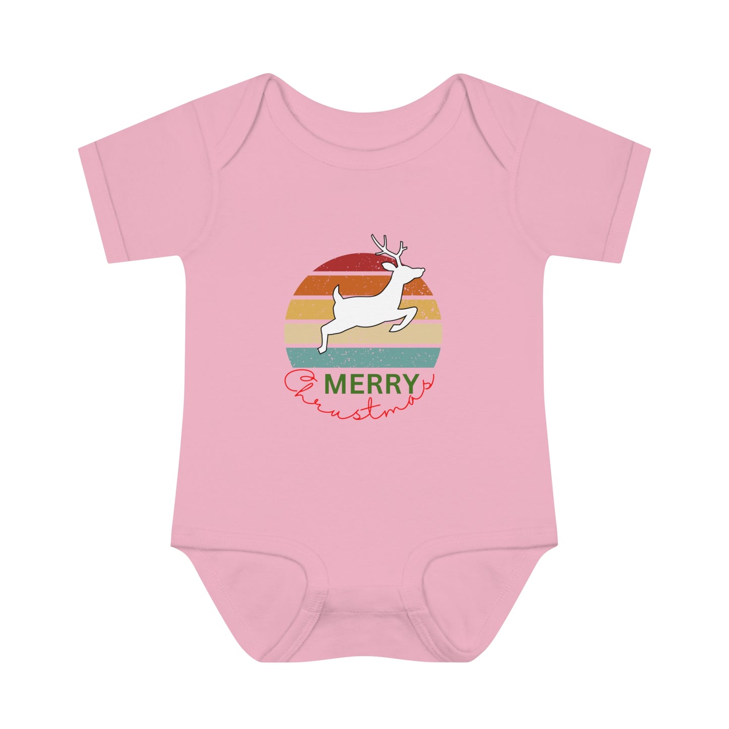 Merry Christmas. Infant Baby Rib Bodysuit