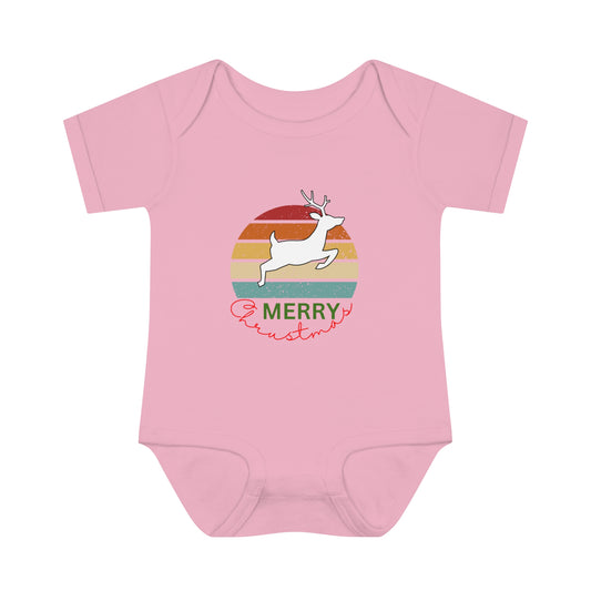 Merry Christmas. Infant Baby Rib Bodysuit