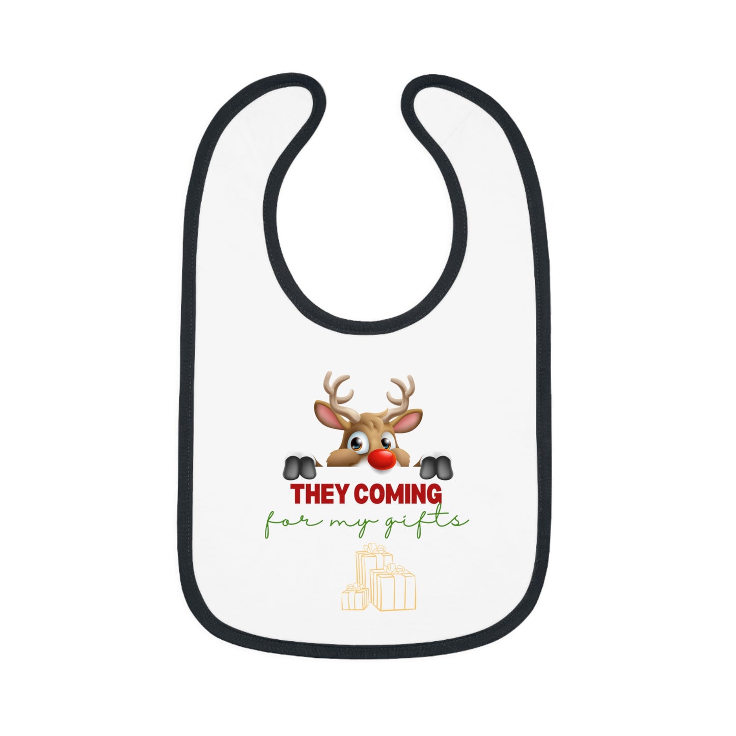 Copy of Merry Christmas, Baby Contrast Trim Jersey Bib