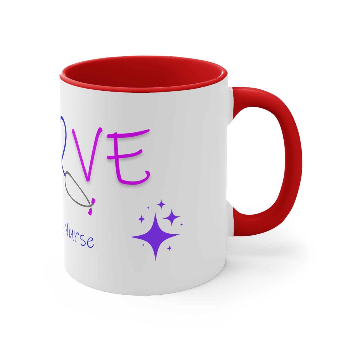 love being a nurse Accent Coffee Mug, 11oz