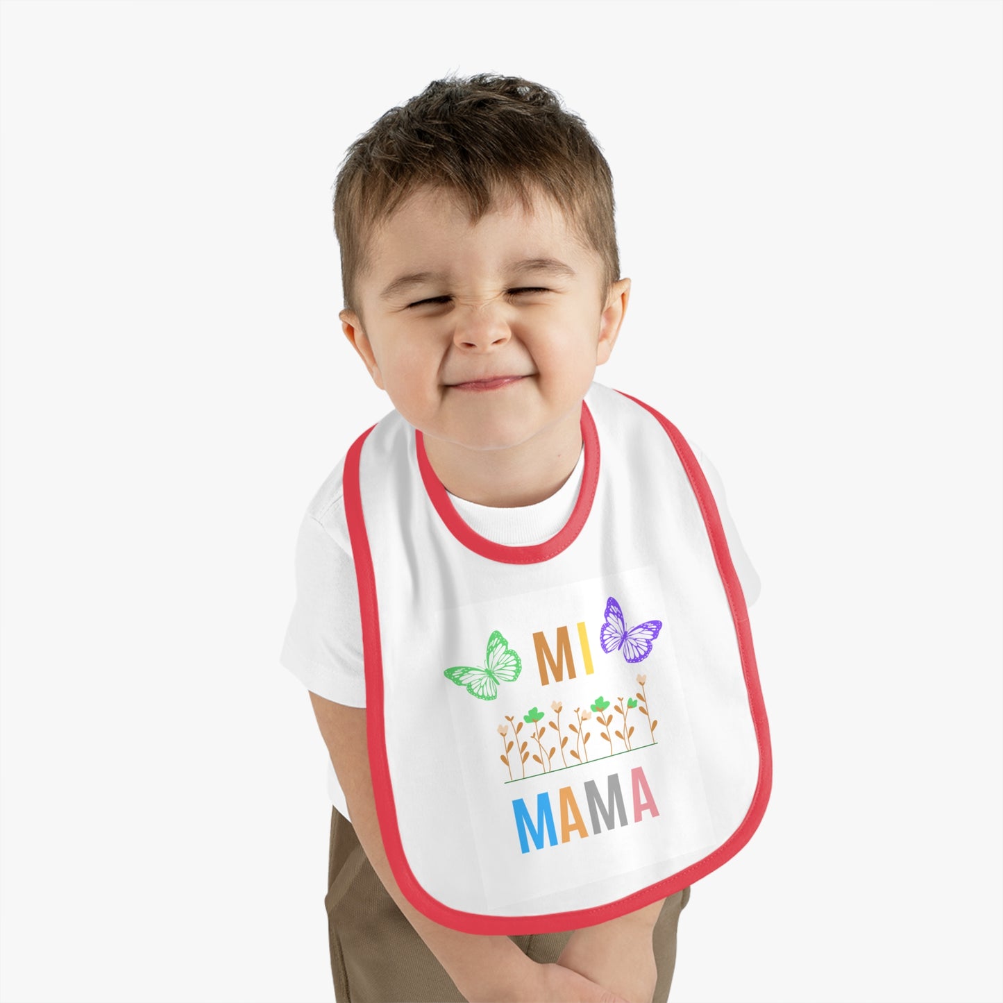 Mi MAMA, Baby Contrast Trim Jersey Bib