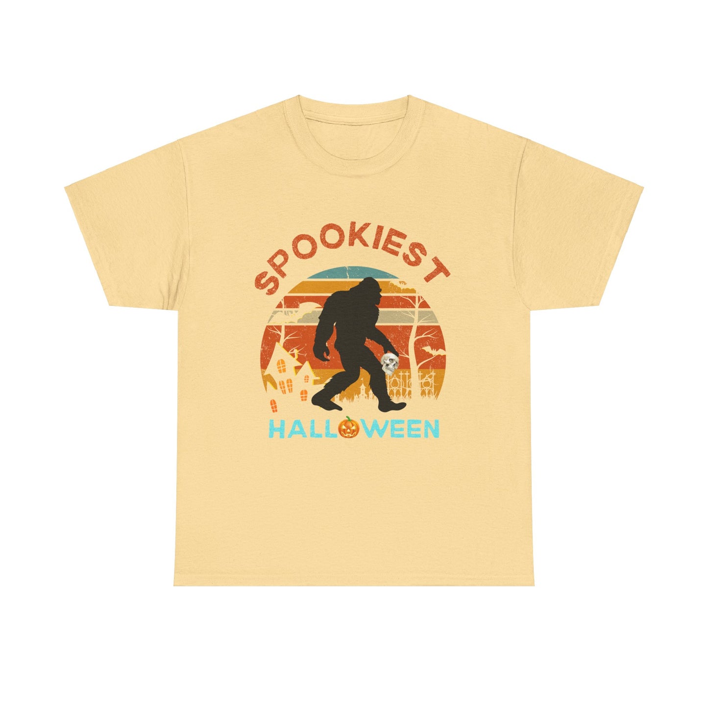 Halloween shirt with big foot carrying skull