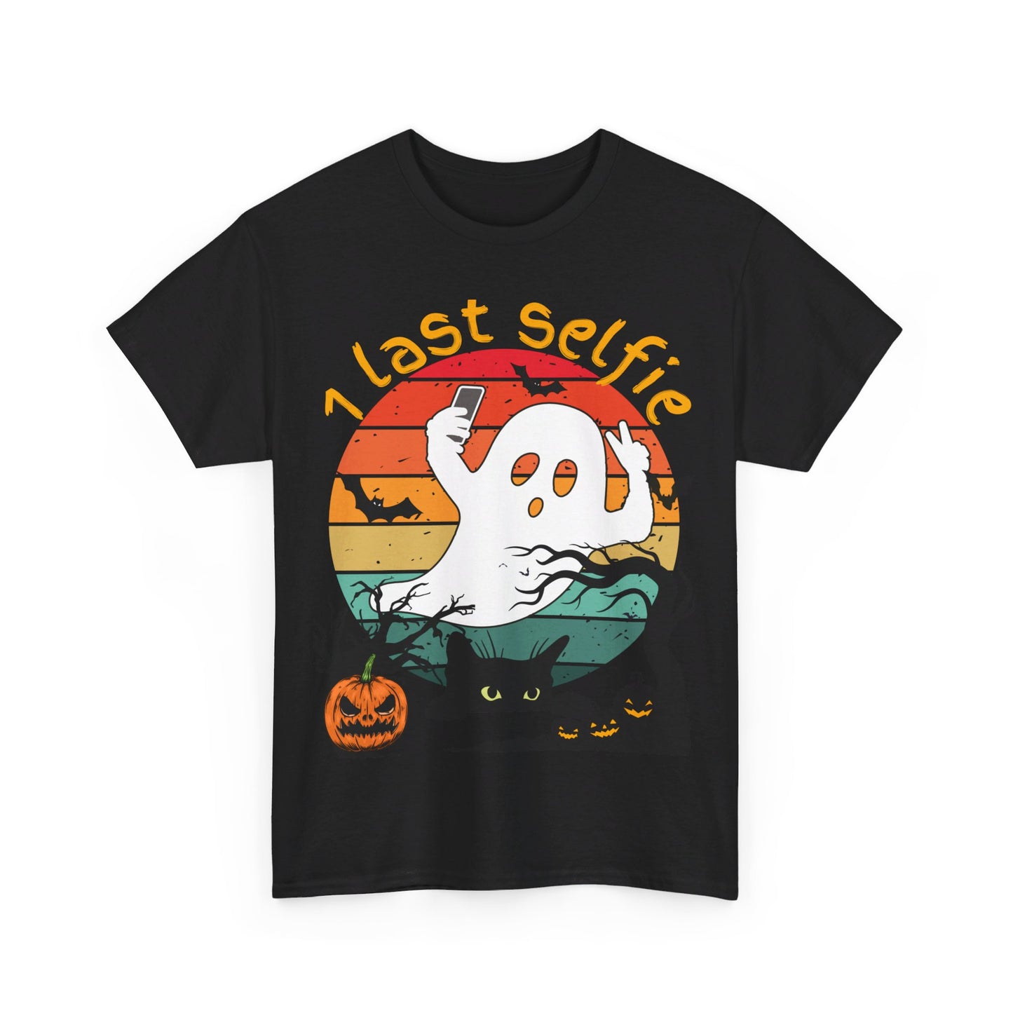 Halloween ( 1 Last Ghost Selfie ) Unisex Heavy Cotton Tee