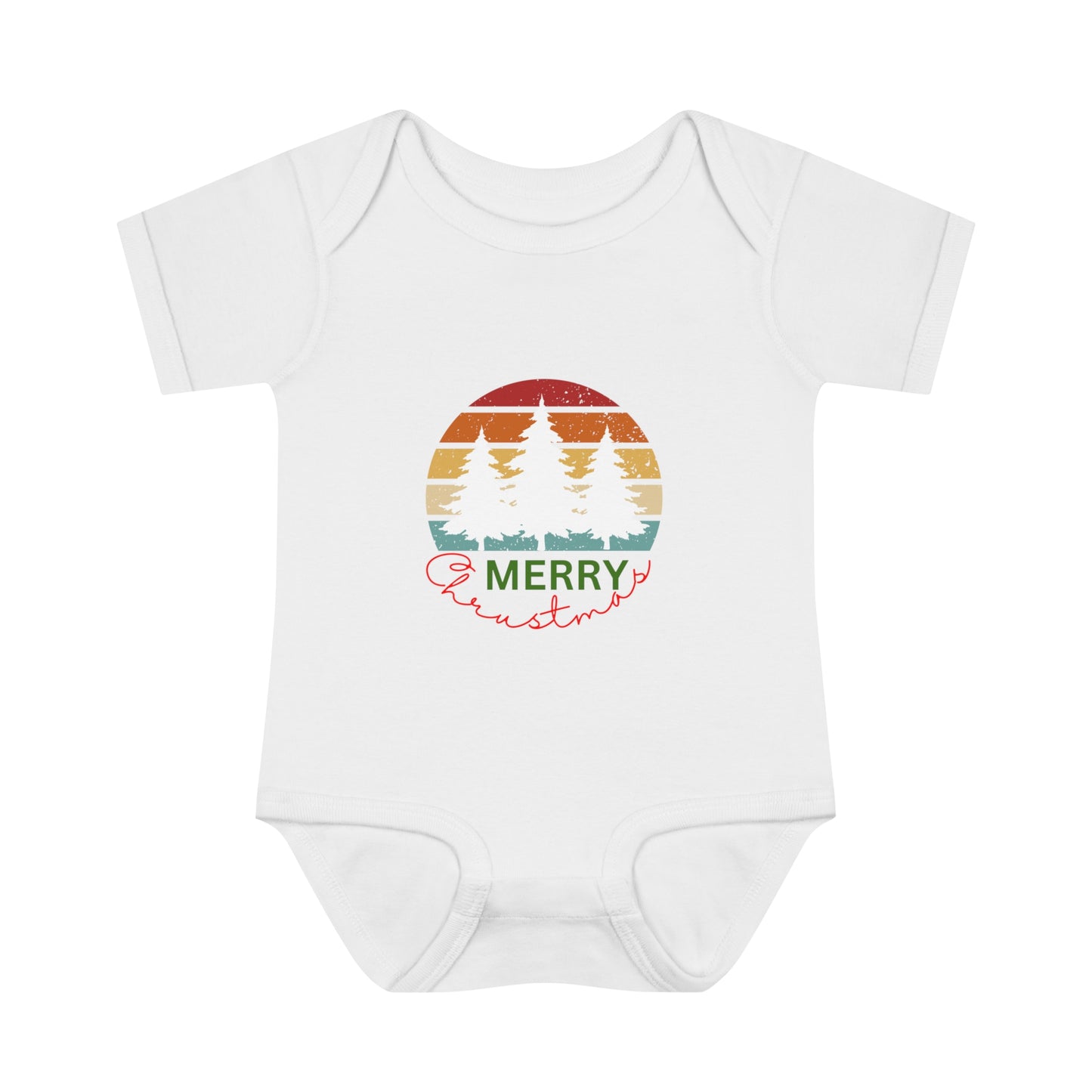 Merry Christmas. Infant Baby Rib Bodysuit