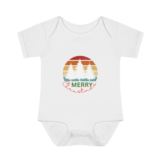 Merry Christmas. Infant Baby Rib Bodysuit