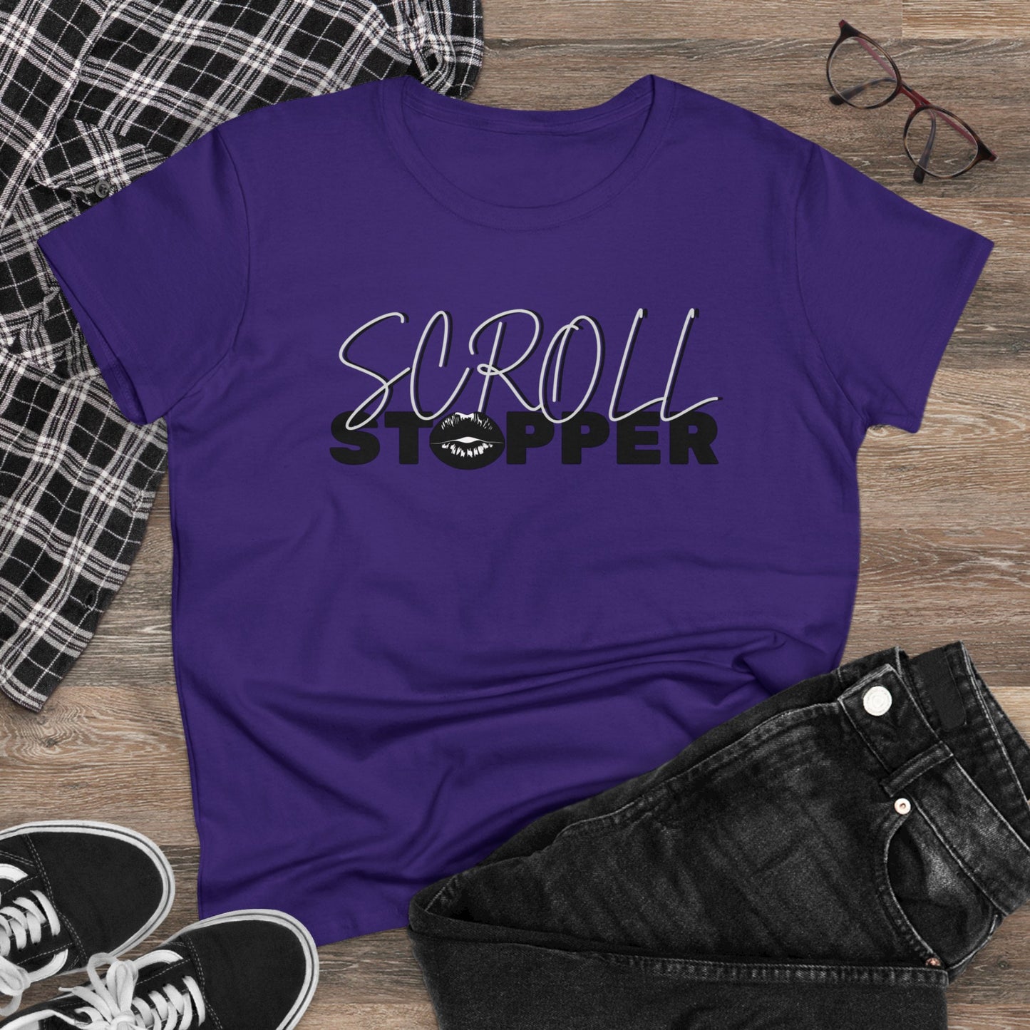 Scroll stopper cute Women's Midweight Cotton Tee