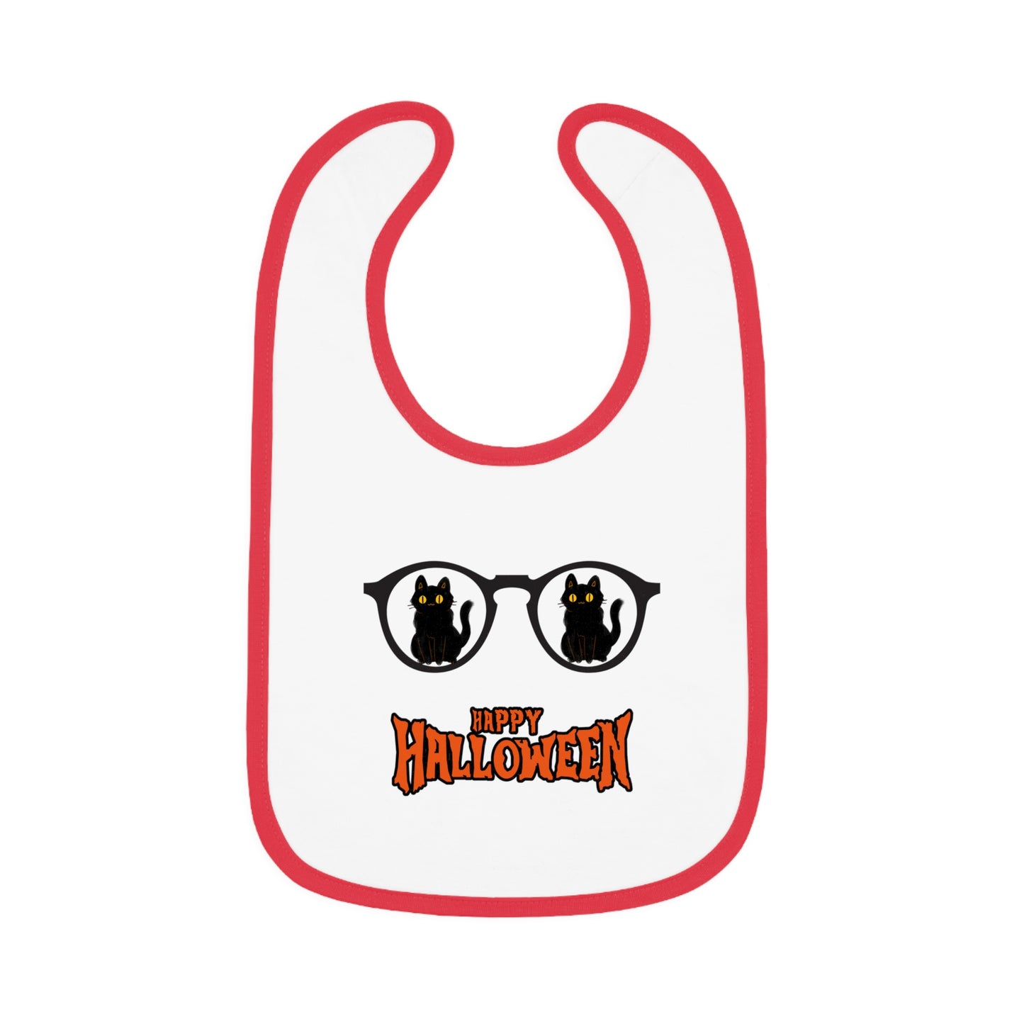 Happy Halloween, Baby Contrast Trim Jersey Bib