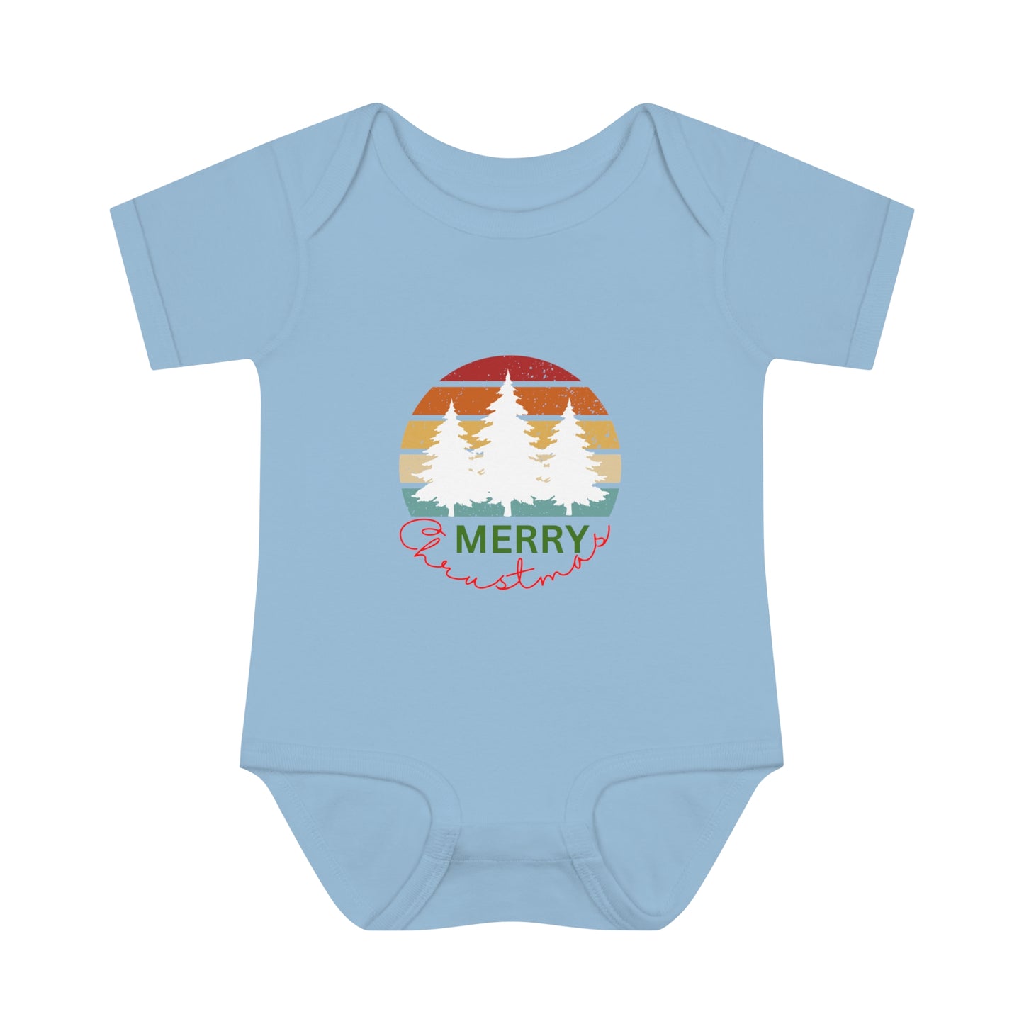 Merry Christmas. Infant Baby Rib Bodysuit