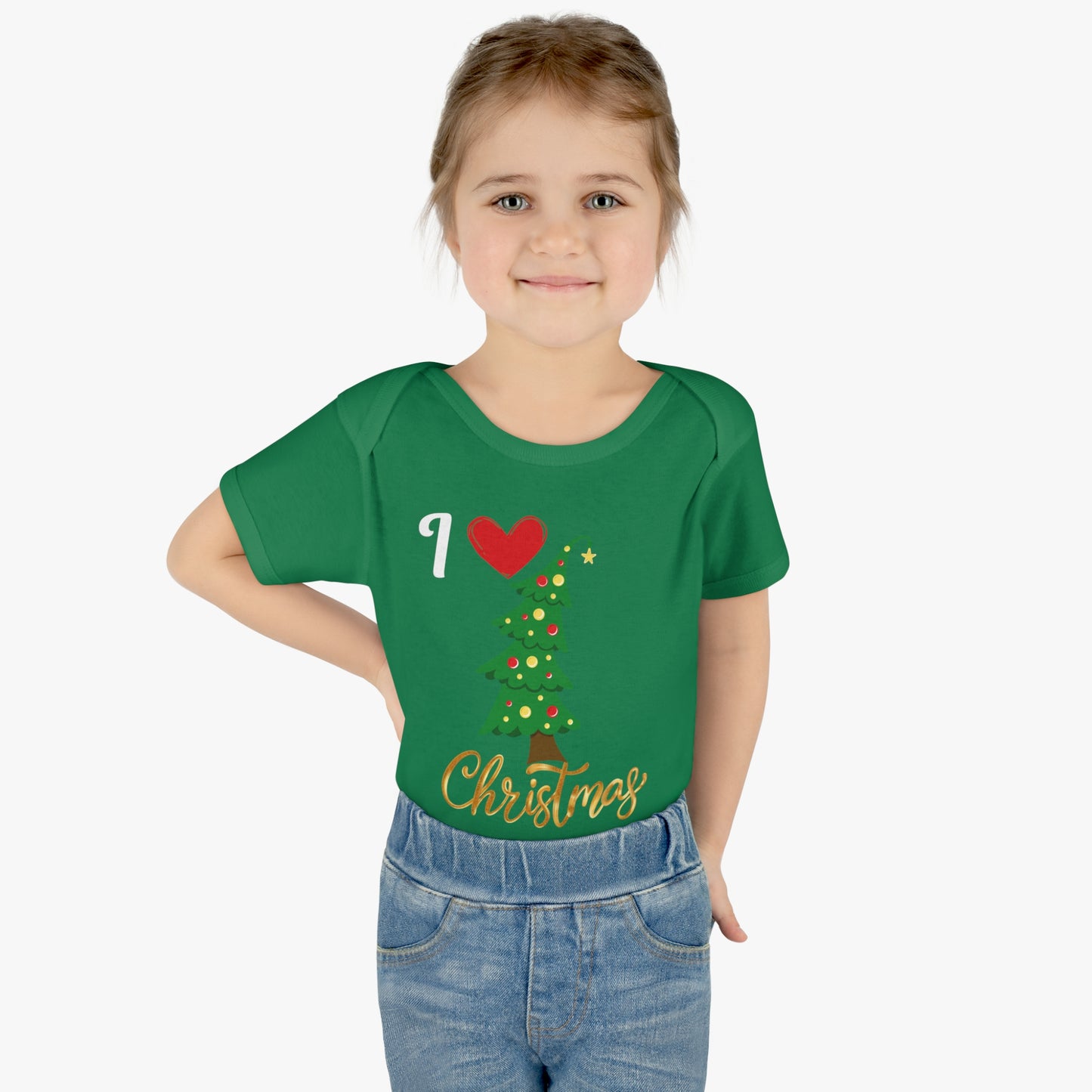 I love Christmas. Infant Baby Rib Bodysuit