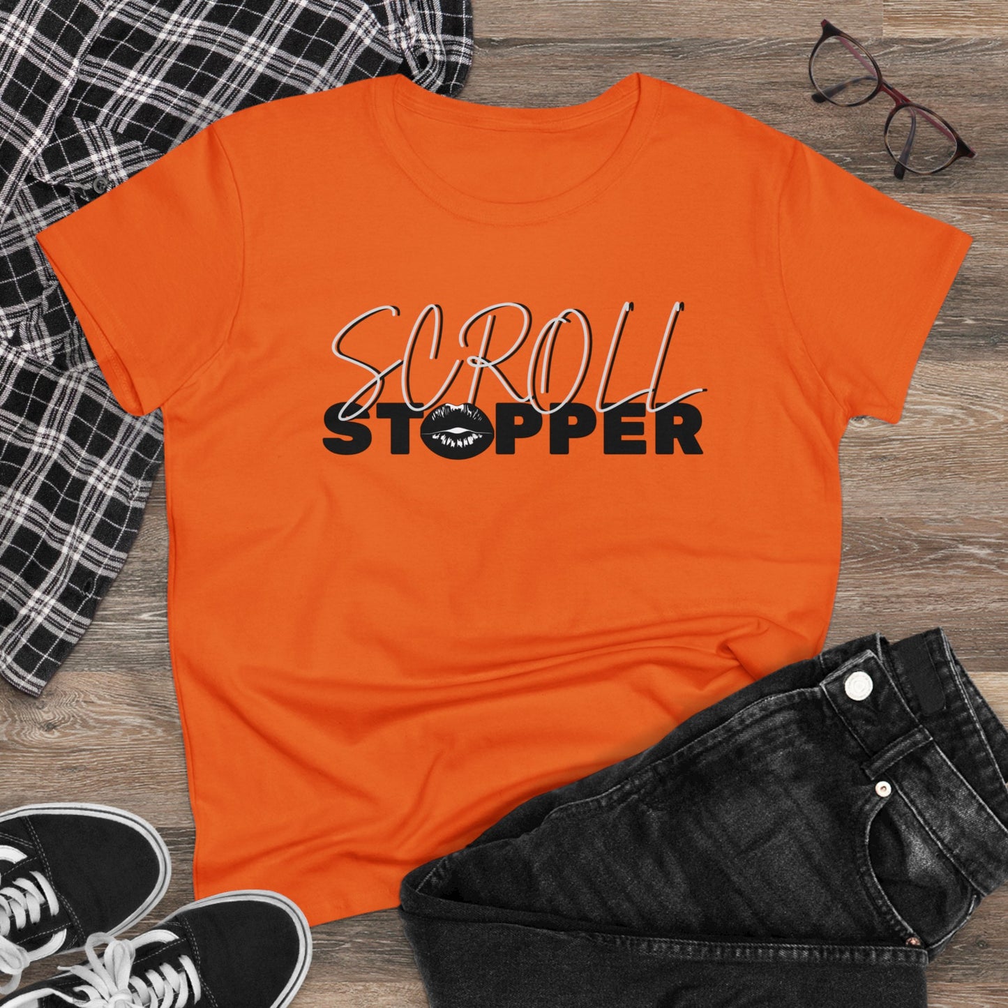 Scroll stopper cute Women's Midweight Cotton Tee