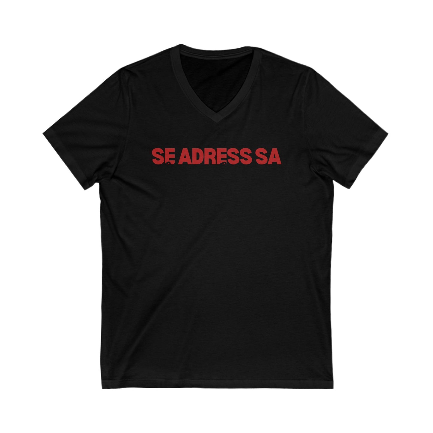 Se address sa mwen konnen Unisex Jersey Short Sleeve V-Neck Tee