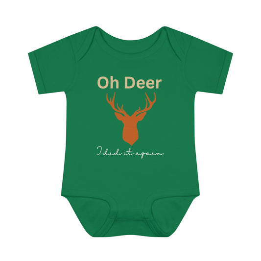 Oh deer I did it again, Infant Baby Rib Bodysuit