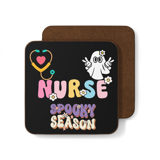 Nurse Spooky season, Hardboard Back Coaster