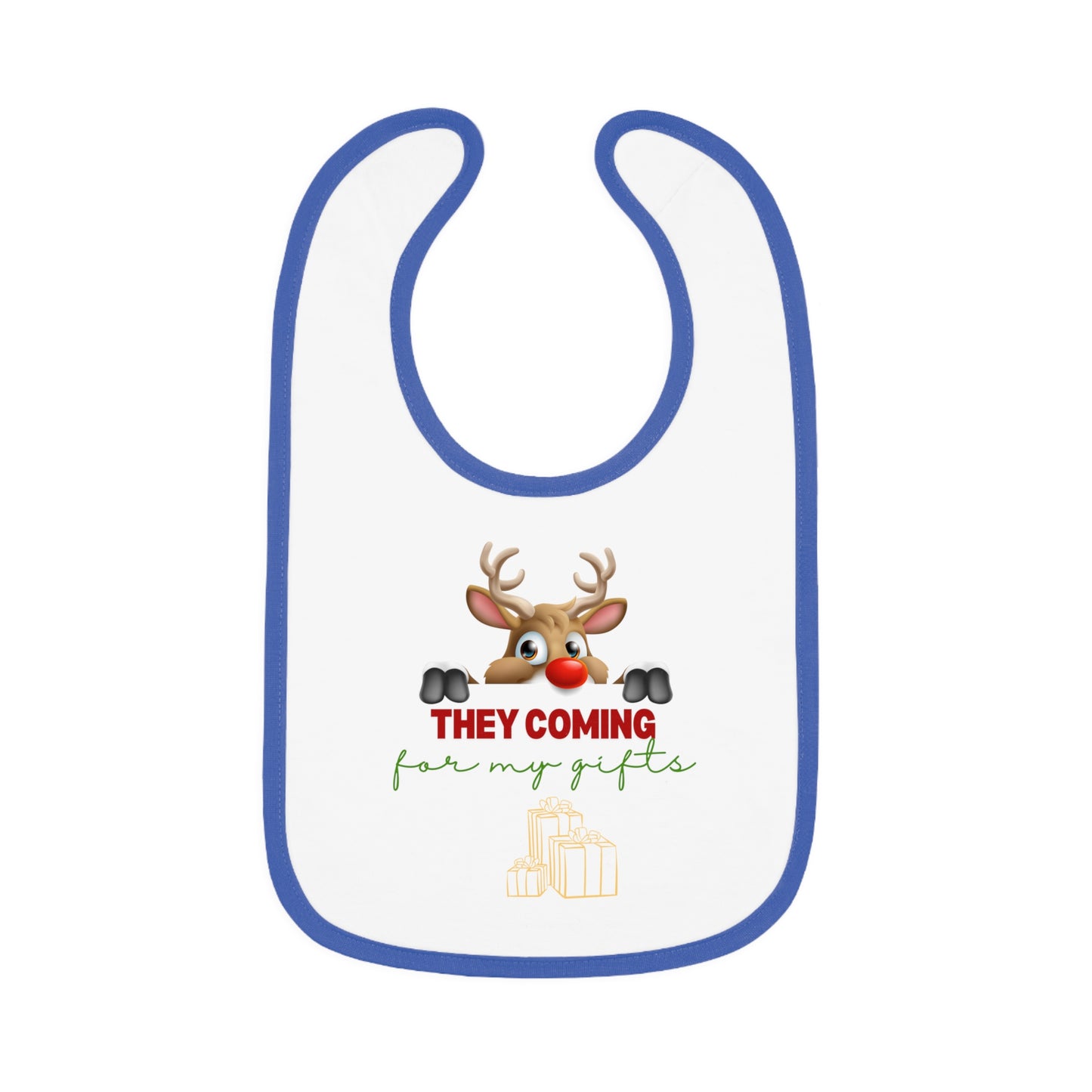 Copy of Merry Christmas, Baby Contrast Trim Jersey Bib