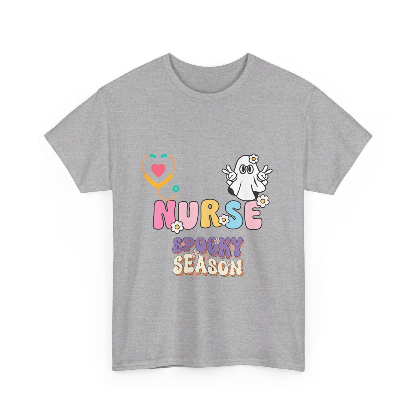 Nurse spooky season Unisex Heavy Cotton Tee