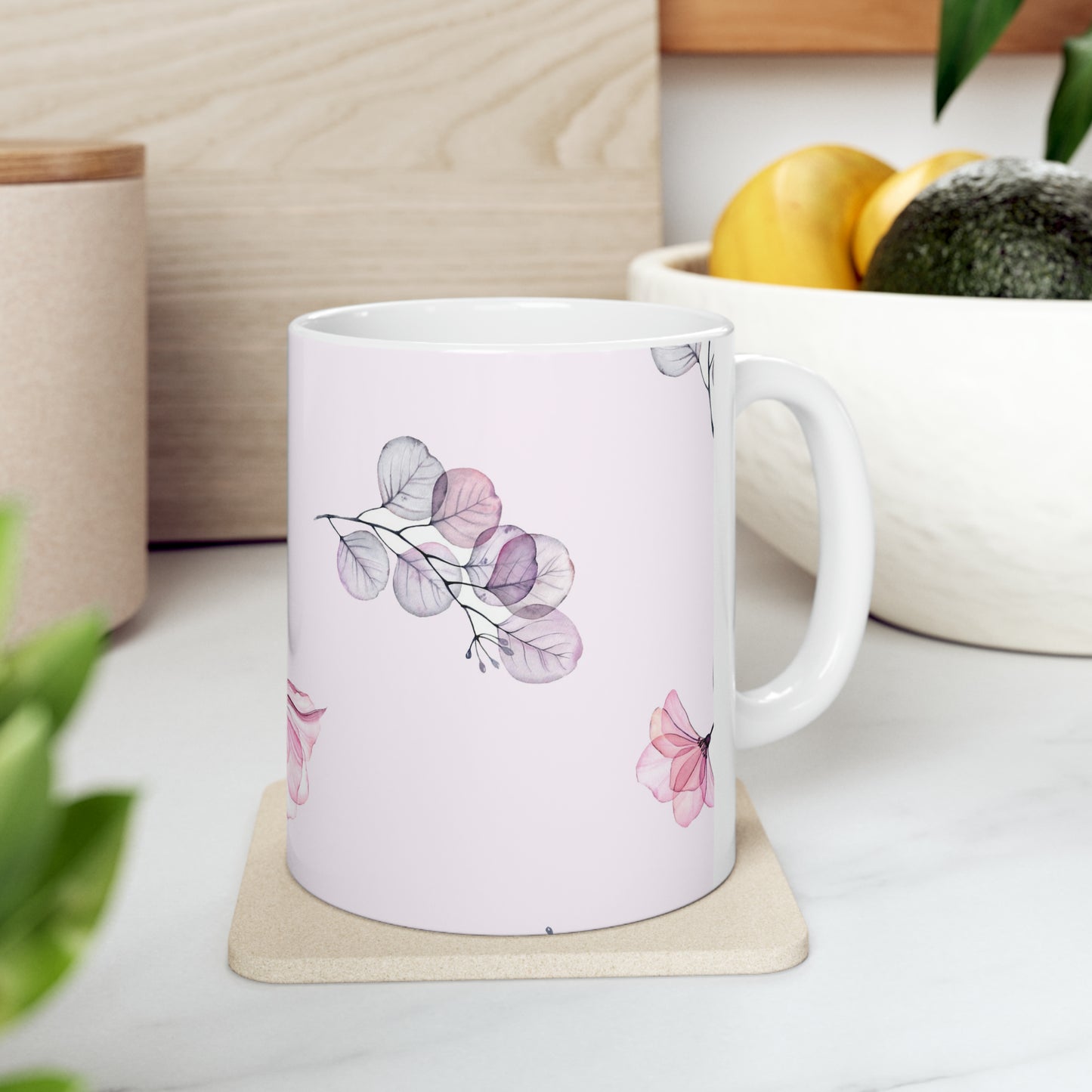 Floral Ceramic Mug, 11oz