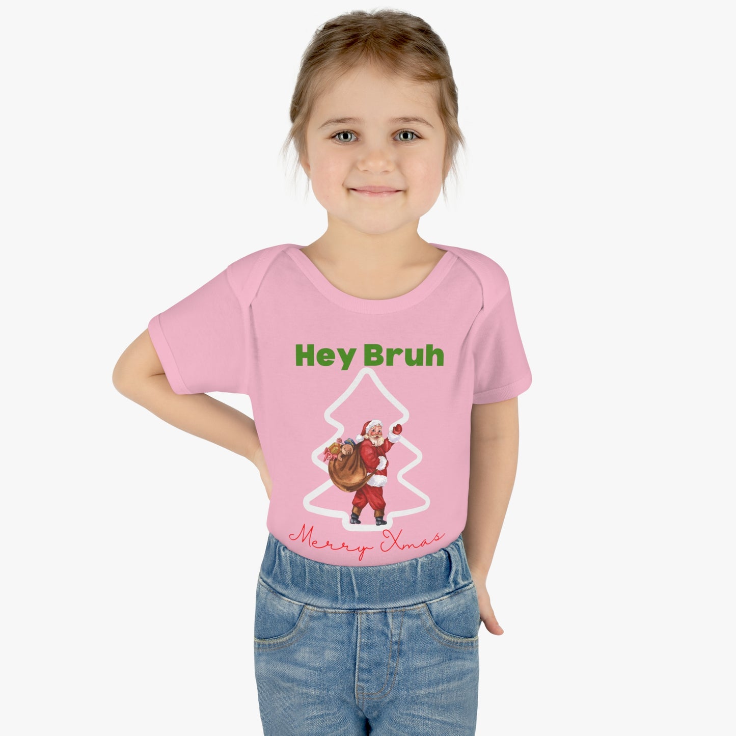 Hey Bruh Merry Christmas. Infant Baby Rib Bodysuit