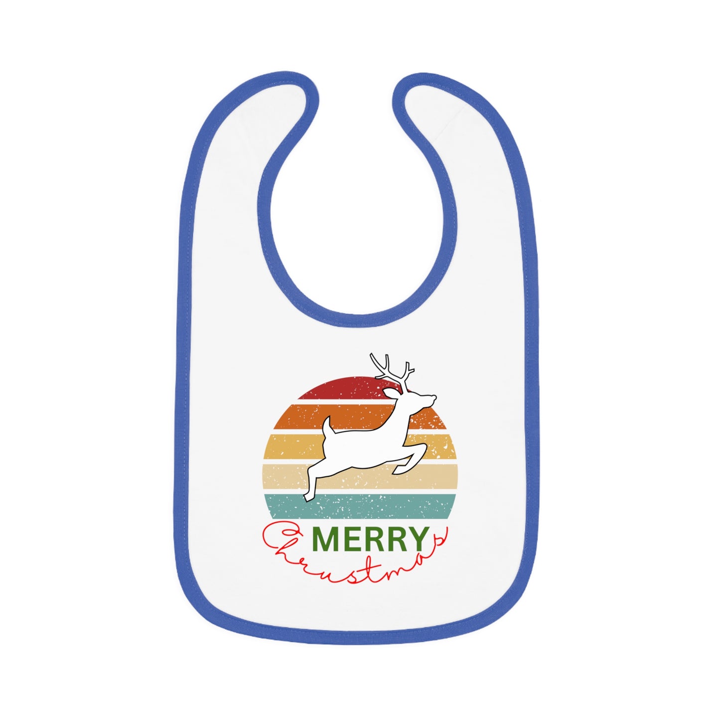 Merry Christmas, Baby Contrast Trim Jersey Bib