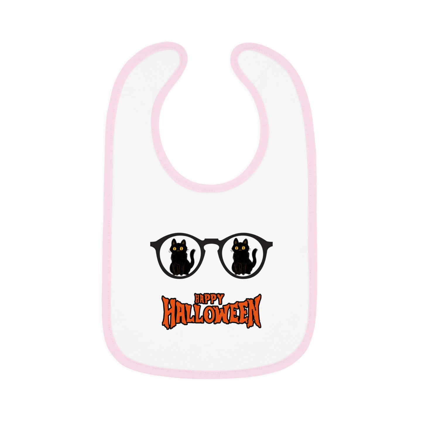 Happy Halloween, Baby Contrast Trim Jersey Bib