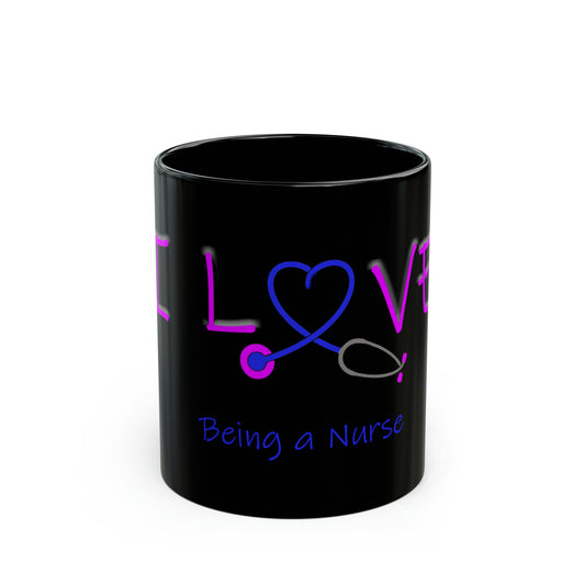 Love nurse Black Mug (11oz, 15oz)