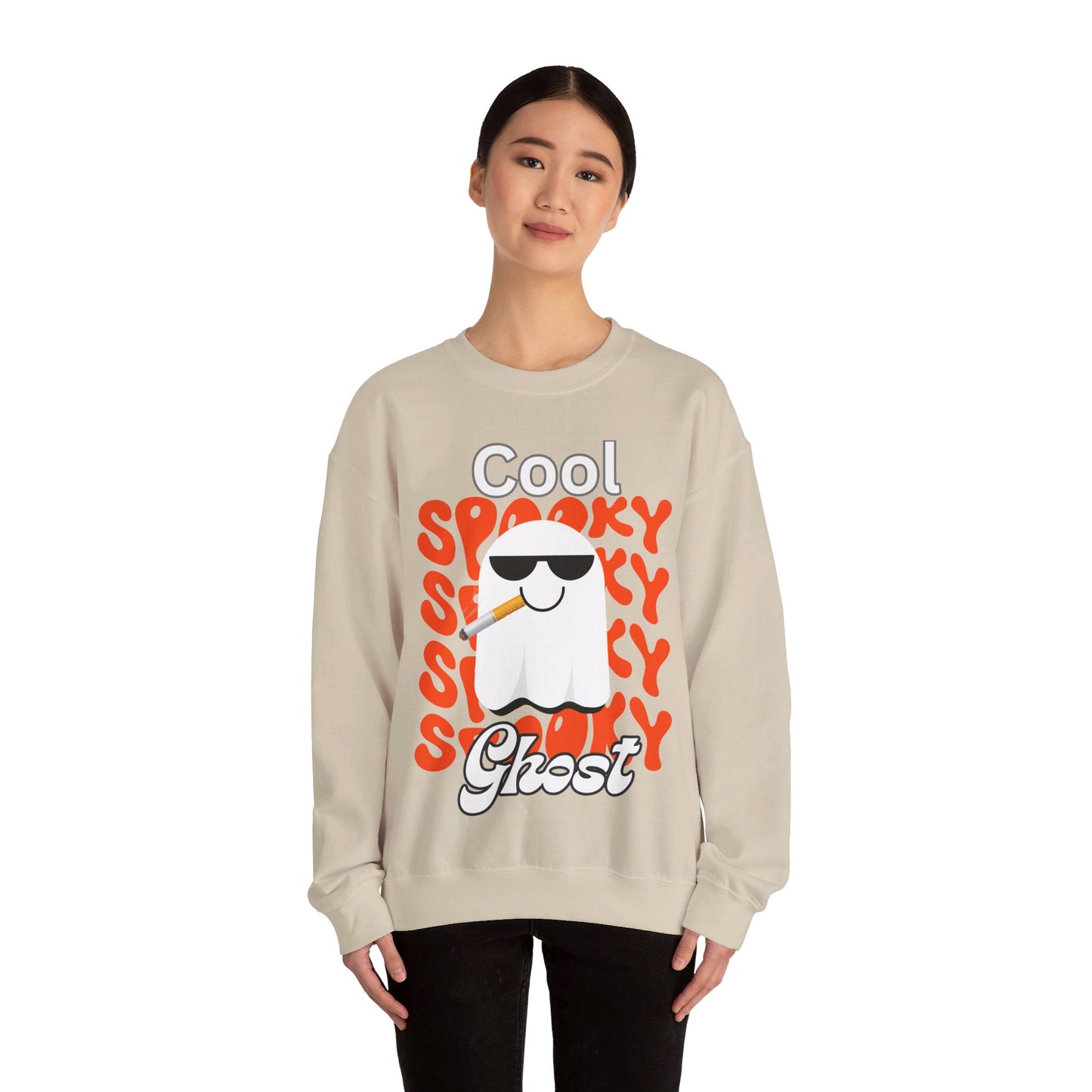 Cool Spooky Ghost Unisex Heavy Blend™ Crewneck Sweatshirt