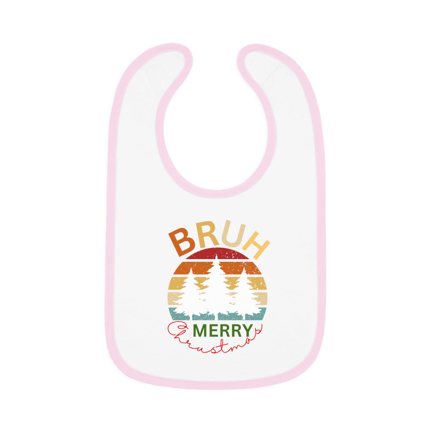 Merry Christmas, Baby Contrast Trim Jersey Bib