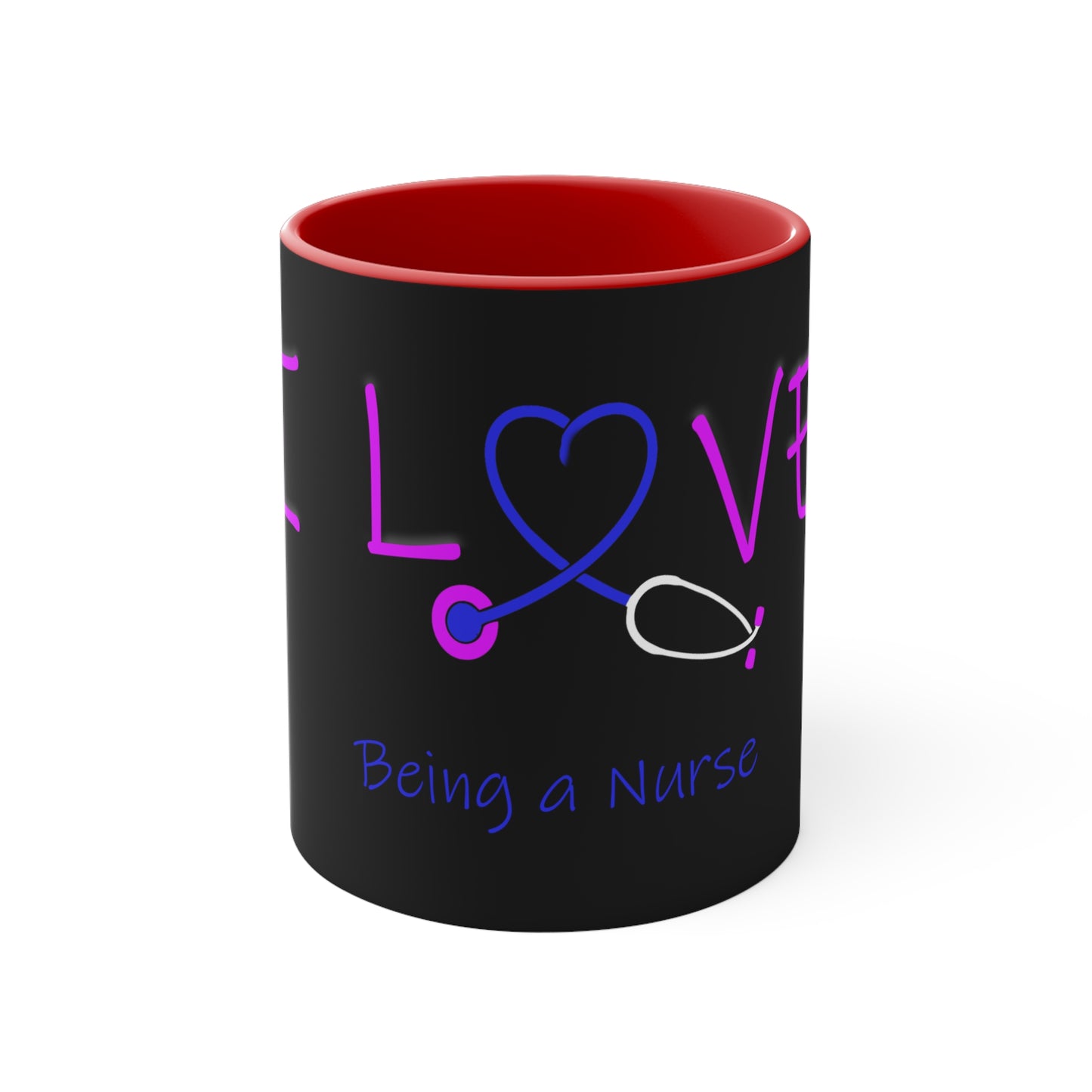 love being a nurse Accent Coffee Mug, 11oz