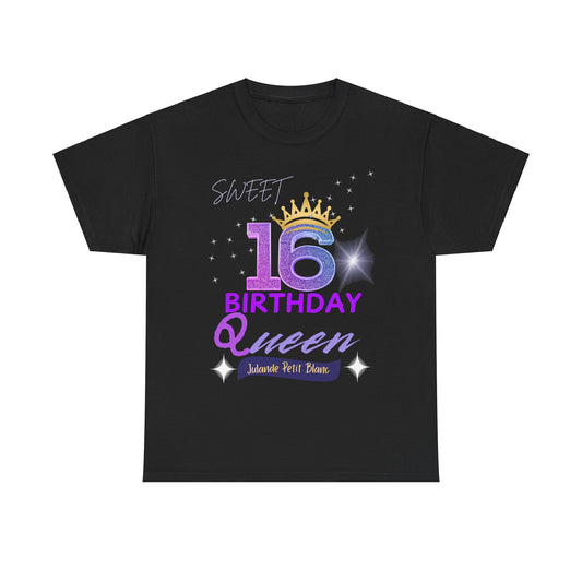 Sweet 16 Birthday queen Unisex Heavy Cotton Tee