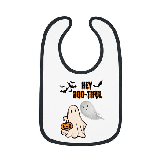 Hey Bootiful, Baby Contrast Trim Jersey Bib