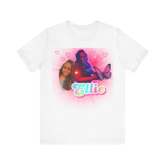 Ellie Personalized Butterfly Love Tee - Custom Unisex Jersey Shirt for Girls