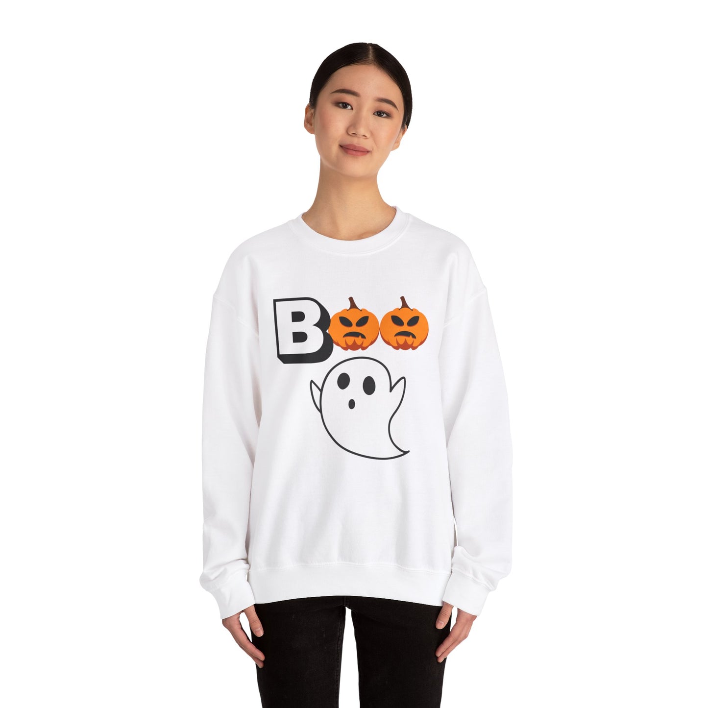 Boo Ghost, Unisex Heavy Blend™ Crewneck Sweatshirt