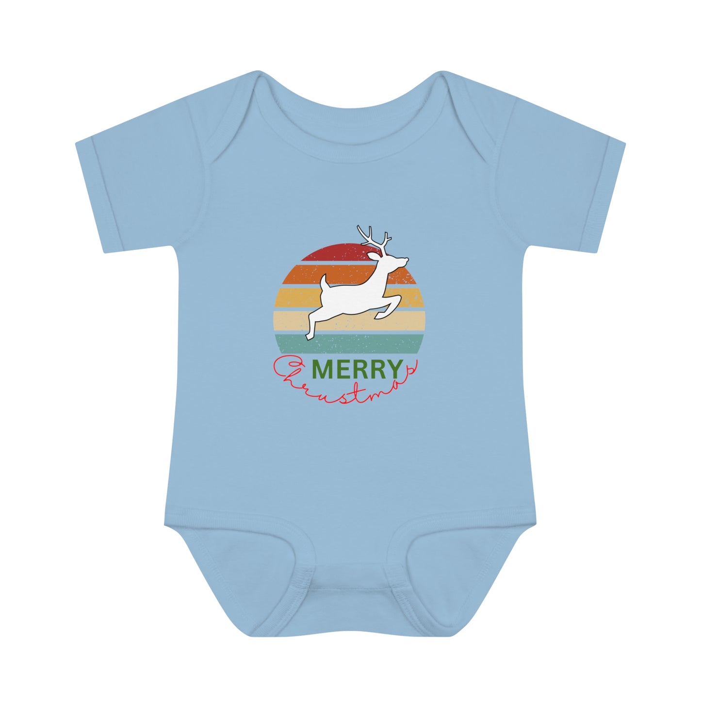 Merry Christmas. Infant Baby Rib Bodysuit