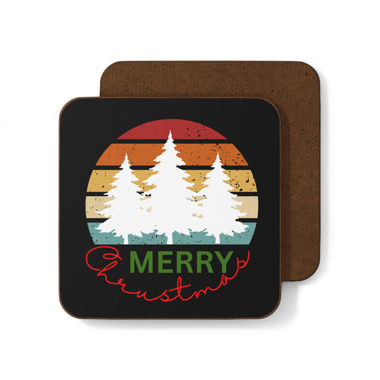 Merry Christmas, Hardboard Back Coaster