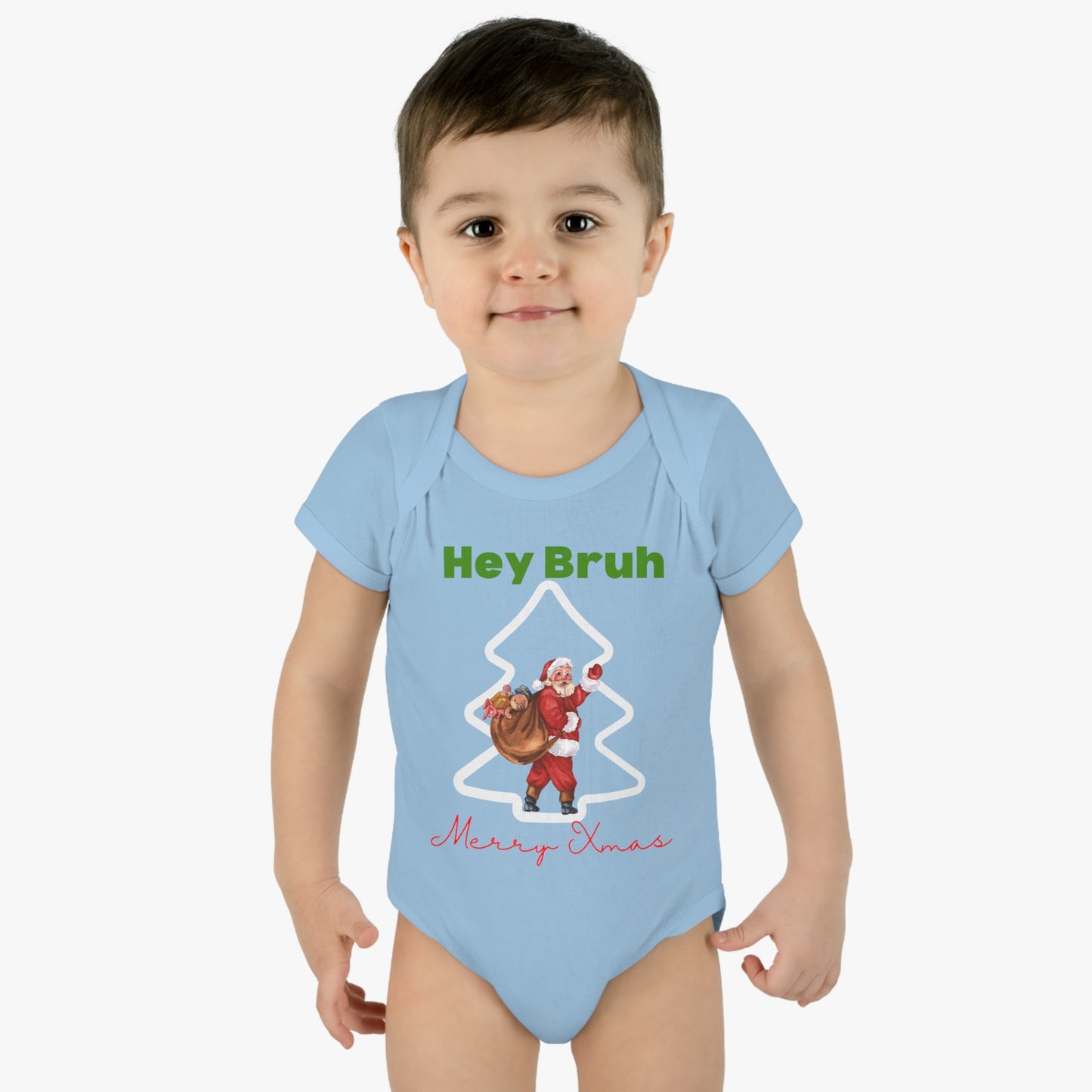 Hey Bruh Merry Christmas. Infant Baby Rib Bodysuit