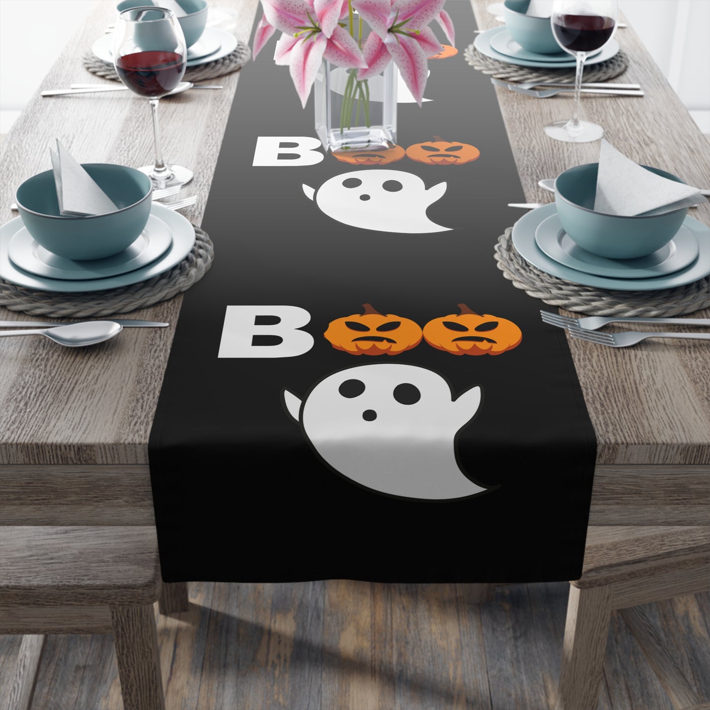 Halloween ghost boo table runner (Cotton, Poly)