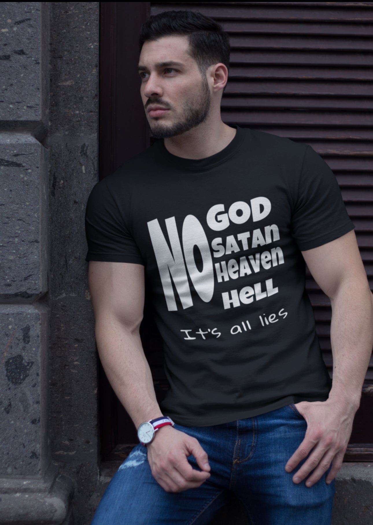 No God, Satan, Heaven, Hell Unisex Heavy Cotton Tee