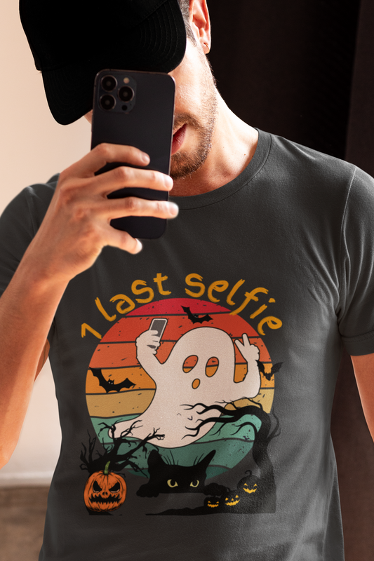 Halloween ( 1 Last Ghost Selfie ) Unisex Heavy Cotton Tee