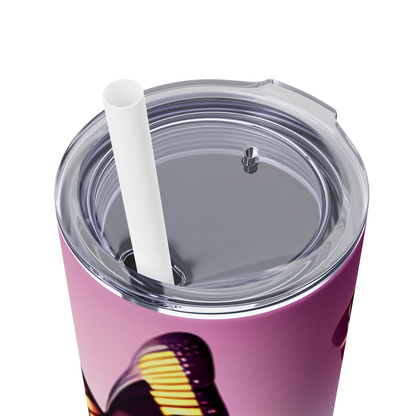 Butterflies Skinny Tumbler with Straw, 20oz