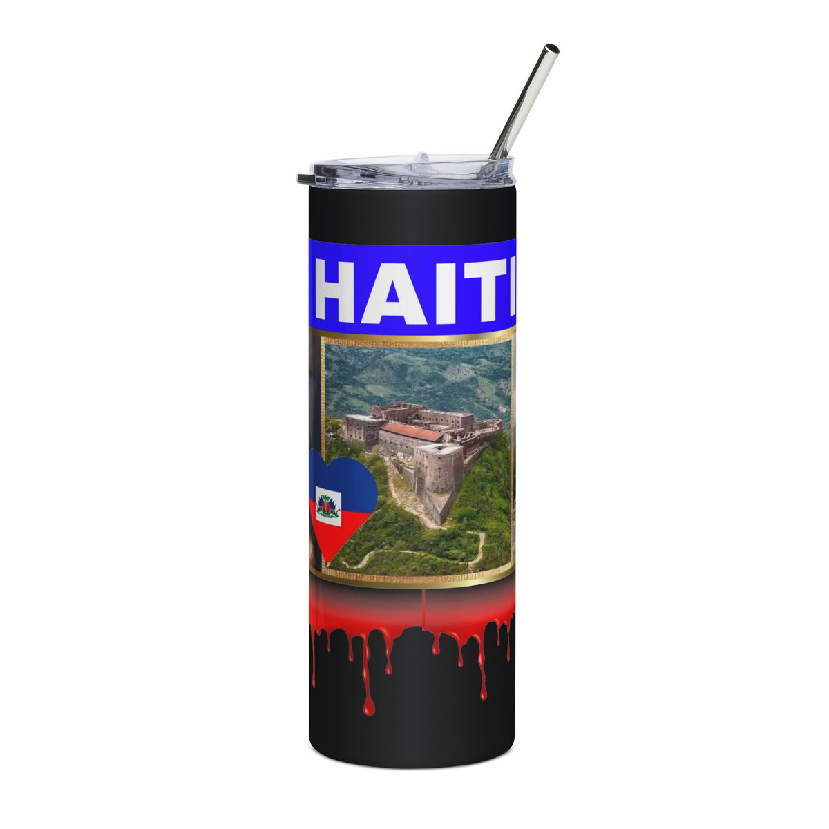 Haiti Heritage 20oz Stainless Steel Tumbler — Historic Citadel & Flag Design